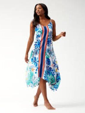 Tommy Bahama Palm Party Scarf Dress Large
